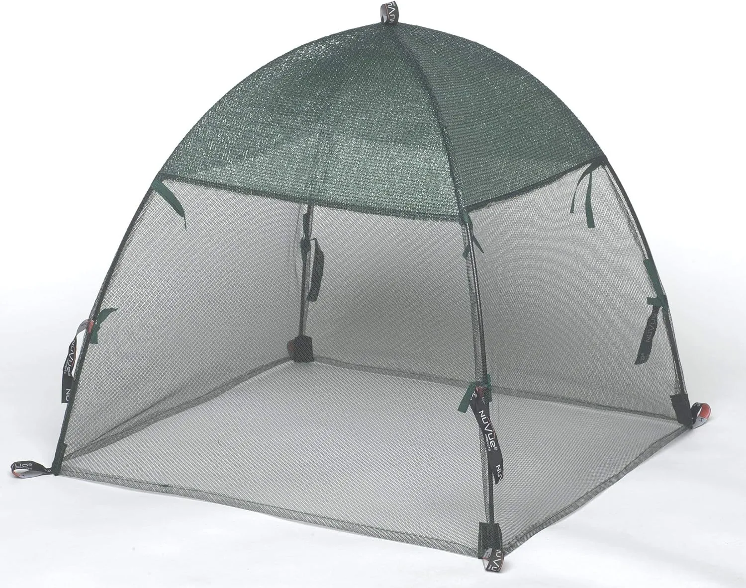 NuVue Products 24209 Pop-Up Garden Netting Bug and Shade Cover with Ground Spikes, Mesh Plant Cover Tent for Sun and Insect Control, Green, 52" x 52" x 54"