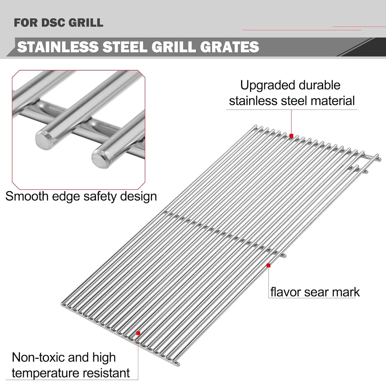 Oklagarden Grill Grates Replacement for DCS Grill Parts 212925 212926 Grill Grates DCS 30 Inch 7 Series Grill Part BGB30-BQR BGB30-BQRN BGB30-BQRL BGC30-BQ-L BGC30-BQR-L Cooking Grates Stainless Steel