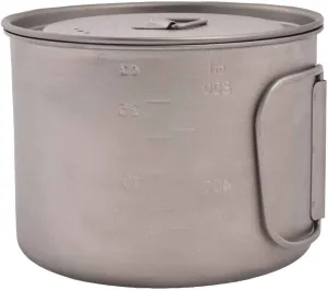 Olicamp Titanium Space Saver Camping Cooking Pot with Lid