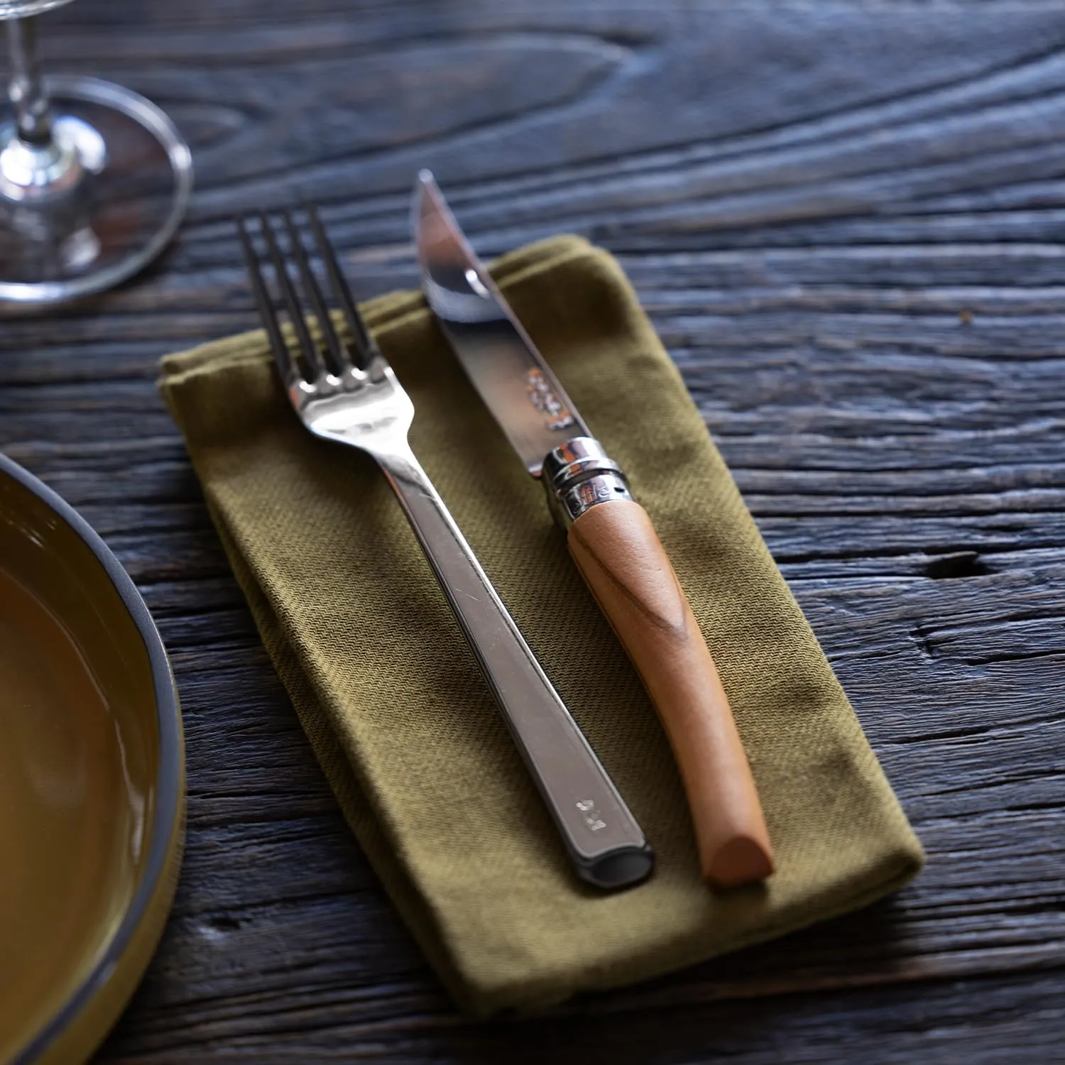 Opinel Effile Slimline Series Folding Fillet Knife – Slim Blade Folding Knife, Virobloc Locking Collar, Sustainably Harvested Wood Handles, Updated Blade Profile (Olivewood/No.08)