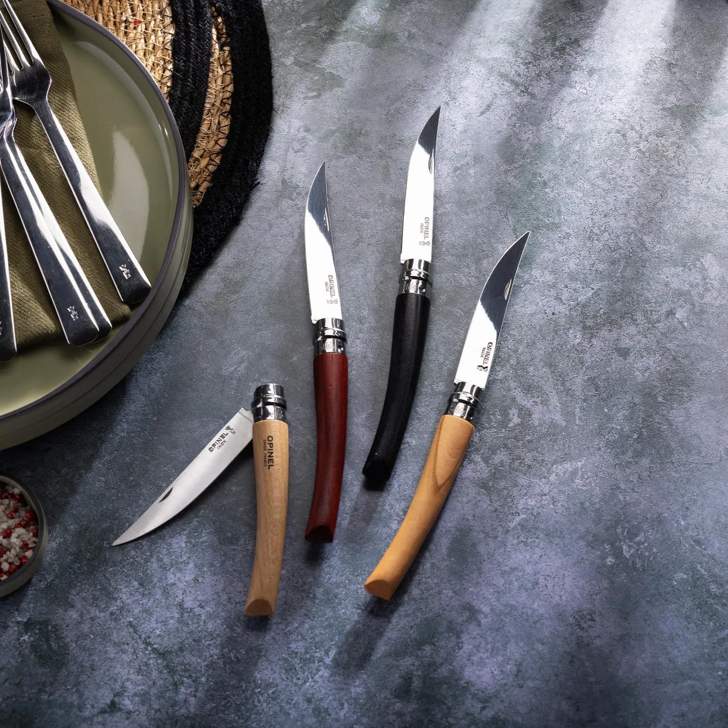Opinel Effile Slimline Series Folding Fillet Knife – Slim Blade Folding Knife, Virobloc Locking Collar, Sustainably Harvested Wood Handles, Updated Blade Profile (Olivewood/No.08)