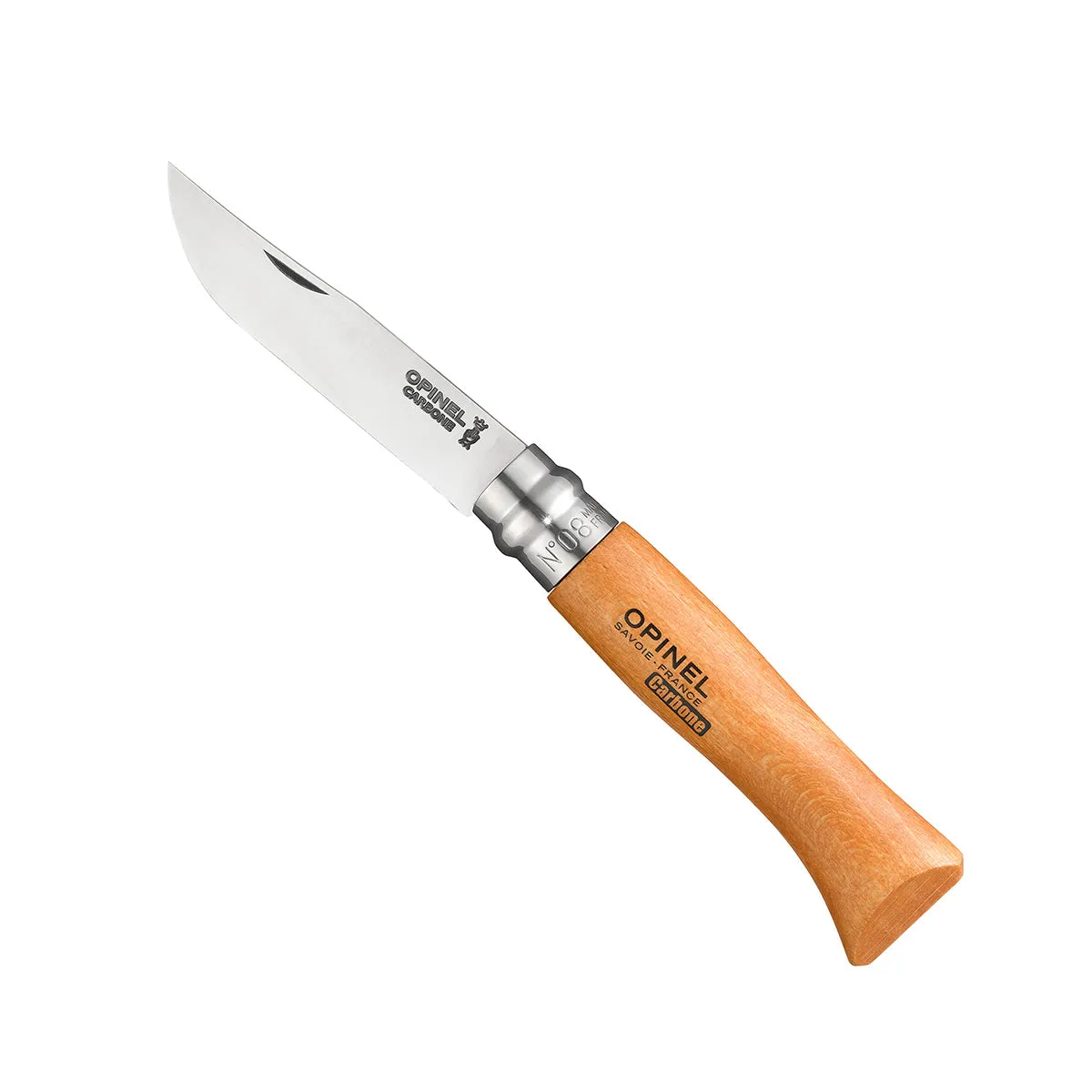Opinel No. 8 Traditional Classic Carbon Folding Knife with Sheath & Gift Box