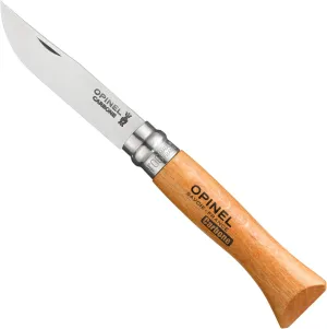 Opinel No.06 Carbon Steel Folding Pocket Knife with Beechwood Handle