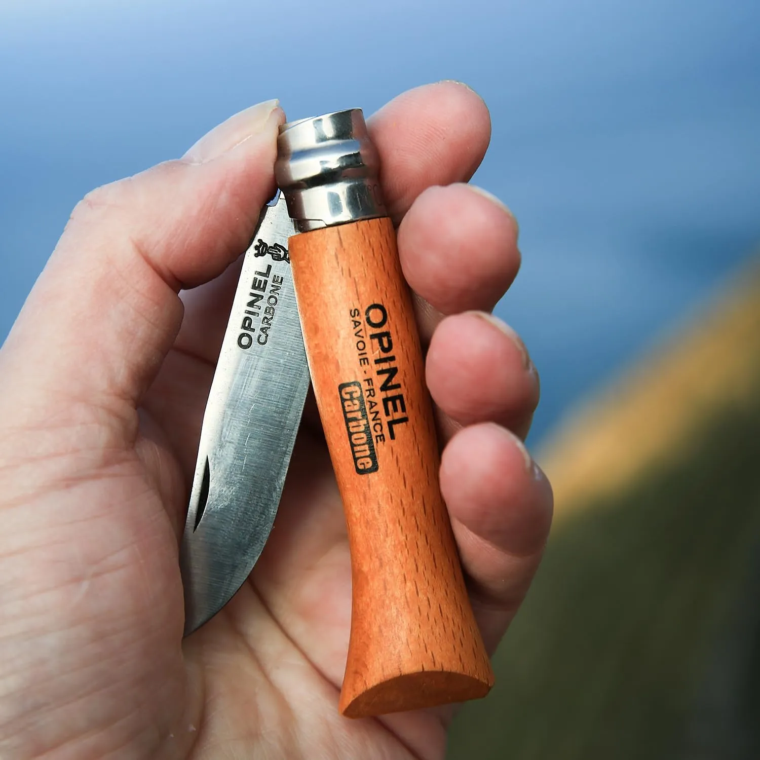 Opinel No.06 Carbon Steel Folding Pocket Knife with Beechwood Handle