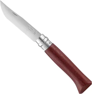 OPINEL No.06-No.09 Premium Woods, Stainless Steel Folding Pocket Knife, Made in France (No.08/Padouk)