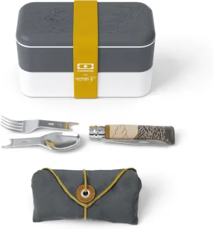 Opinel x Montbento On The Go Meal Kit, Outdoor Original Lunchbox, Folding Knife and Picnic  Cutlery Set, Made in France