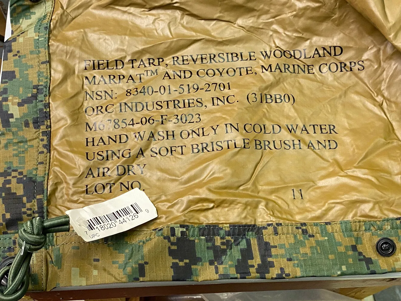 Orc Industries, Inc. Official USMC Woodland Marpat Reversible Field Tarp