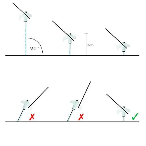 Outback Element® - 15 Tent Stakes Heavy Duty with Glow in The Dark Heads   Bonus Canvas Carry Pouch and Hex Drill Bit