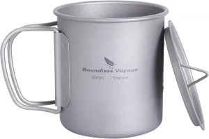 Outdoor 750ml - 2900ml Titanium Pot with Lid Folding Bail Handle Camping Hiking Picnic Ultralight Water Bottle Cup Mug Spork Set