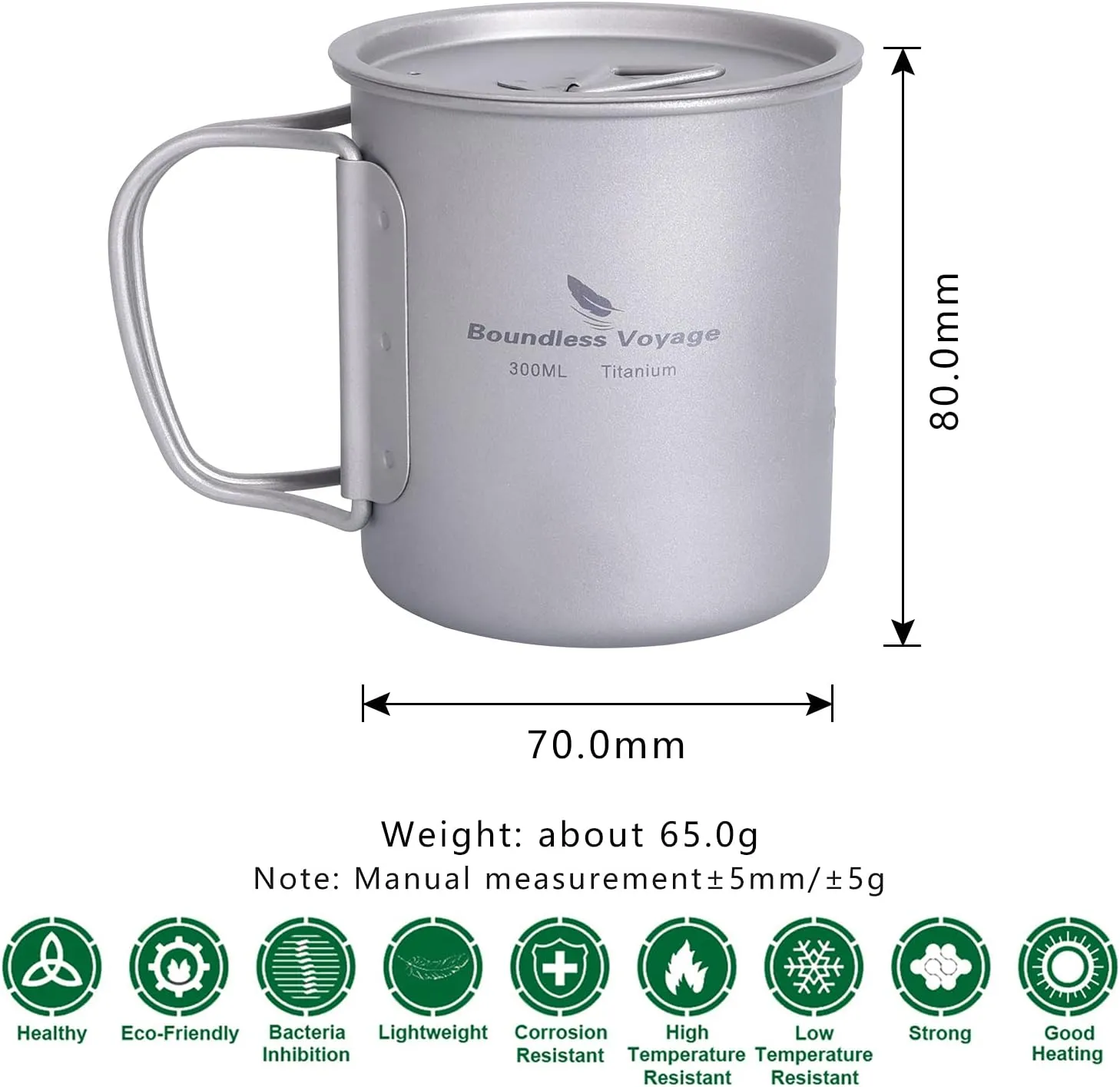 Outdoor 750ml - 2900ml Titanium Pot with Lid Folding Bail Handle Camping Hiking Picnic Ultralight Water Bottle Cup Mug Spork Set