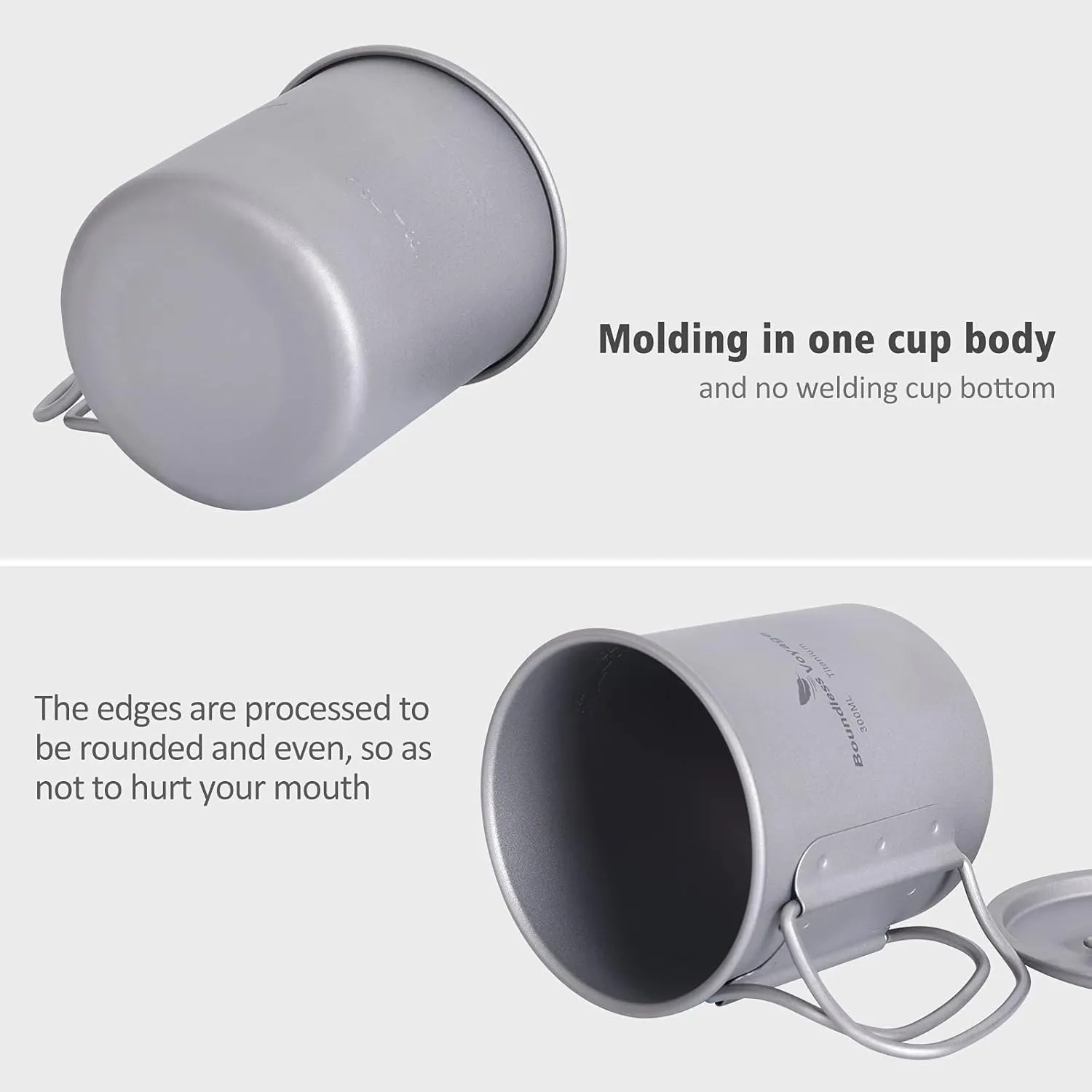 Outdoor 750ml - 2900ml Titanium Pot with Lid Folding Bail Handle Camping Hiking Picnic Ultralight Water Bottle Cup Mug Spork Set