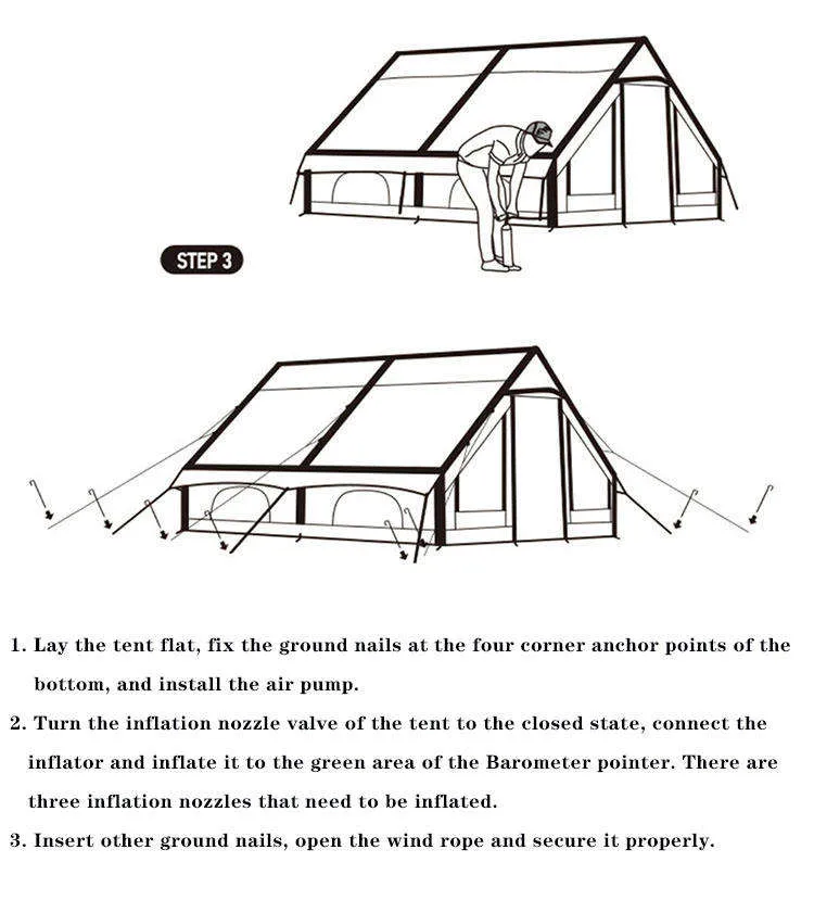 Outdoor Inflatable Camping Canvas Wall Inflatable Tent