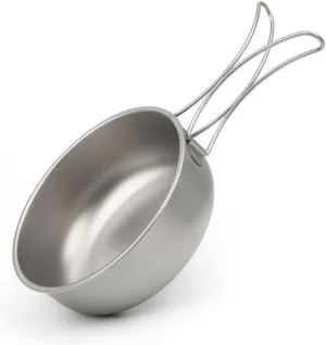 Outdoor Pure Titanium Folding Frying Pan 700ML Portable Tableware (700ML)