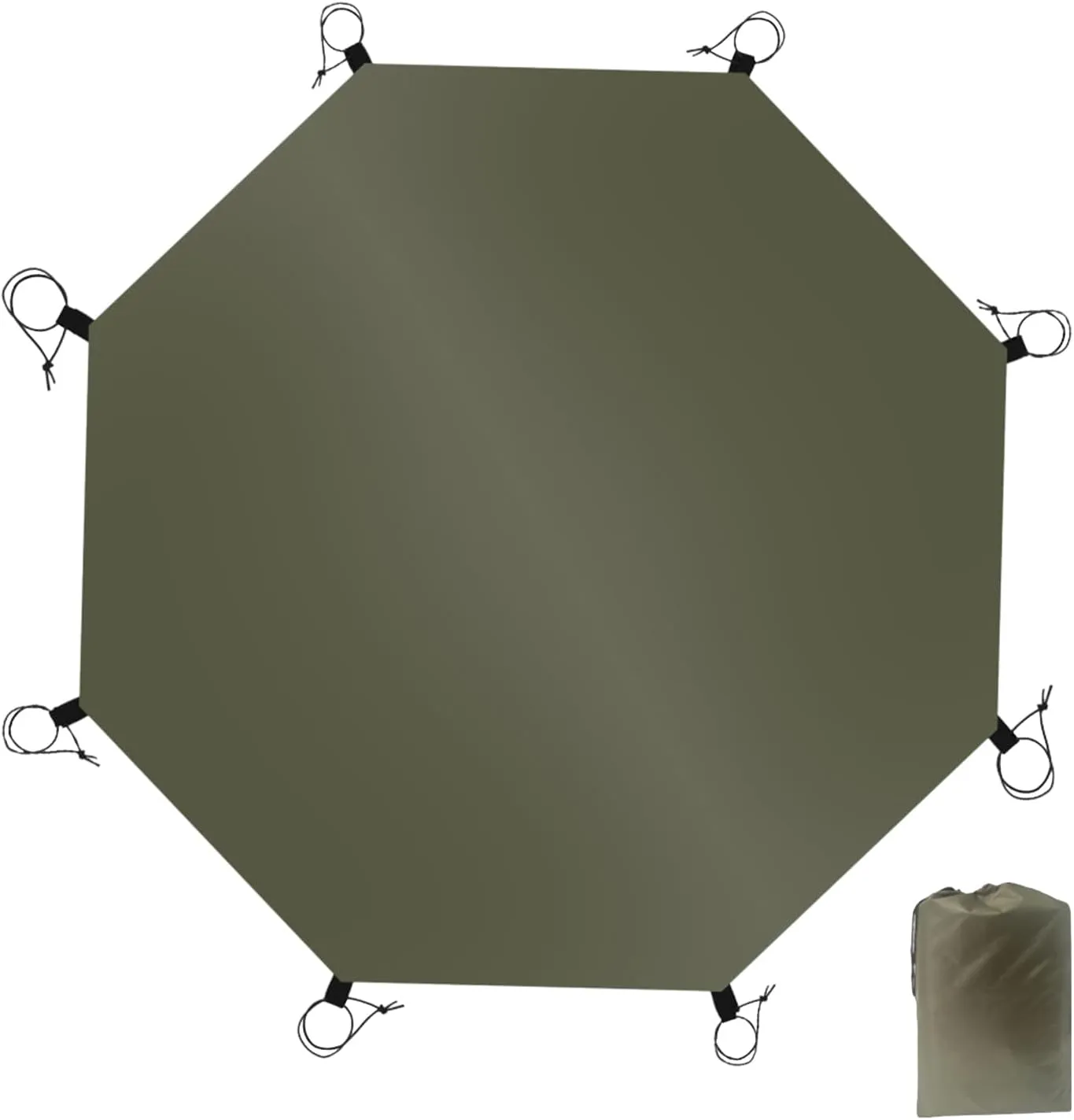 Outdoor Tent Tarp Sheet - Octagonal Camping Ground Mat – Durable Wear-Resistant Picnic Rug for Hiking Adventures, Park Lounging, Travel Shelter, Backpacking, Festival, Playground Use, Compact Foldable