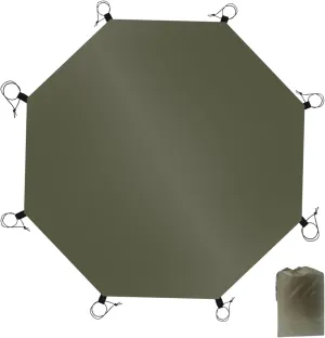 Outdoor Tent Tarp Sheet - Octagonal Camping Ground Mat – Durable Wear-Resistant Picnic Rug for Hiking Adventures, Park Lounging, Travel Shelter, Backpacking, Festival, Playground Use, Compact Foldable
