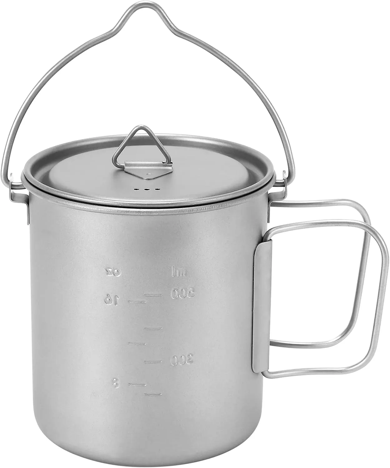 Outdoor Titanium Pot Cup Mug Pots Tableware Camping Cup Picnic Water Cup Mug Of Coffee Tea With Lid Pot 750Ml