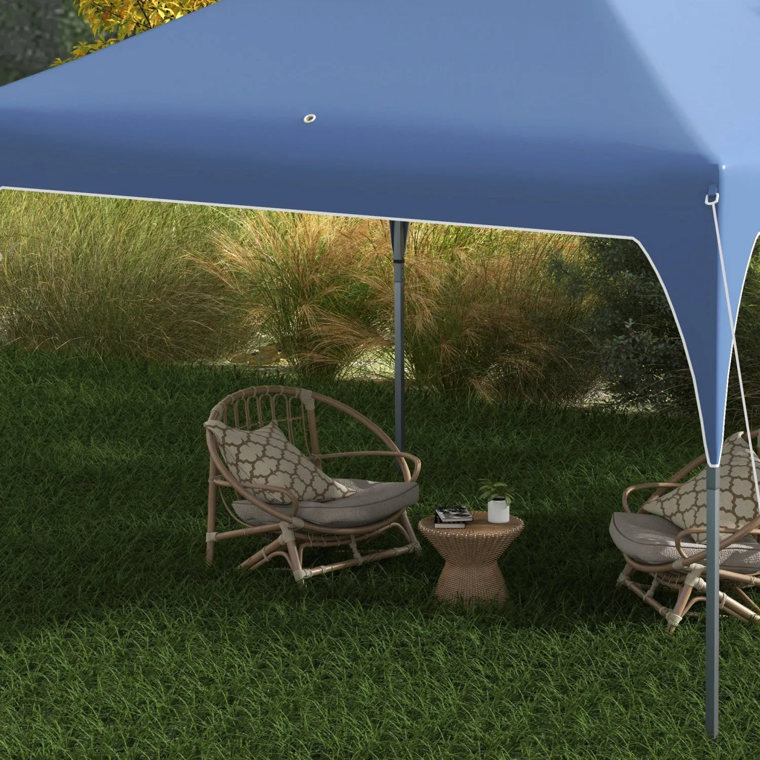 Outsunny 10'x10' Pop Up Canopy, Easy Set Up Party Tent With 2 Tier Vented Roof And Carrying Bag For |Outsunny 10'x10' Auvent, Tente De Fete Facile A Installer Avec Toit Aere A 2 Niveaux Et Sac De Trans