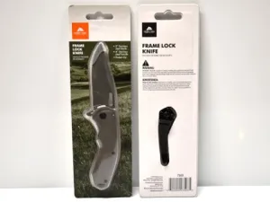 Ozark Trail frame lock folding blade knife Silver 3"