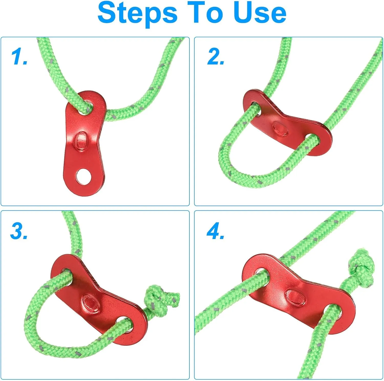 PATIKIL 4mm Tent Rope, 12 Pack 13ft Reflective Guyline Cord Tied Downs Rope Paracord Cord Camping Ropes with Red Aluminum Cord Adjusters for Camping Hiking Tent, Green