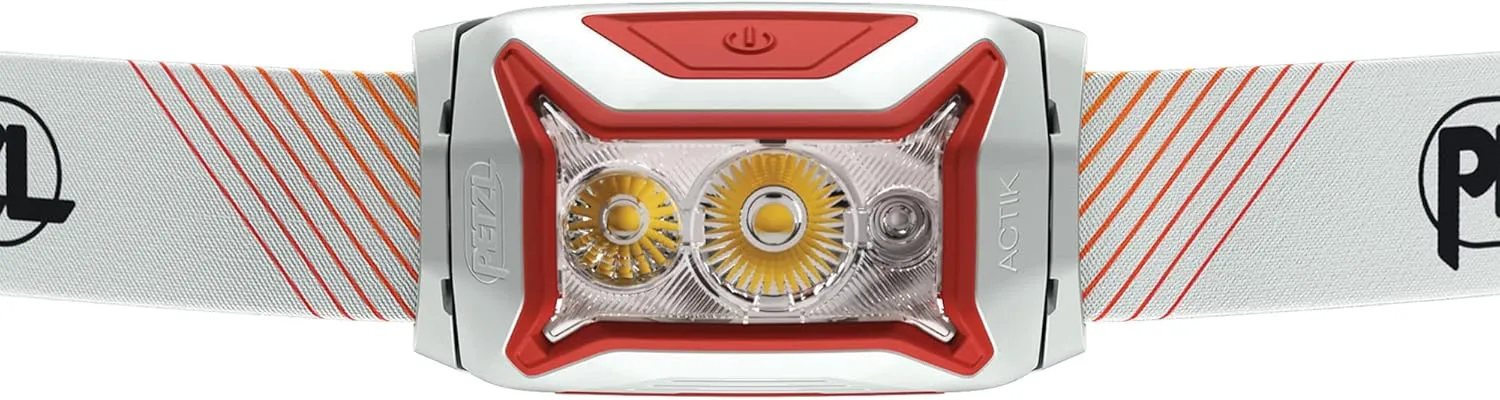 PETZL ACTIK CORE Headlamp - Powerful, Rechargeable 600 Lumen Light with Red Lighting for Hiking, Climbing, and Camping - Red