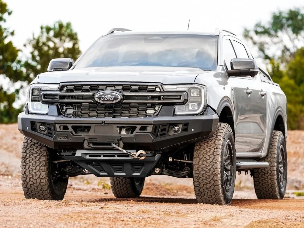 PIAK Genesis Non Loop Bull Bar Black Recovery Points Bash Plate for Ford Ranger 2022 Onwards