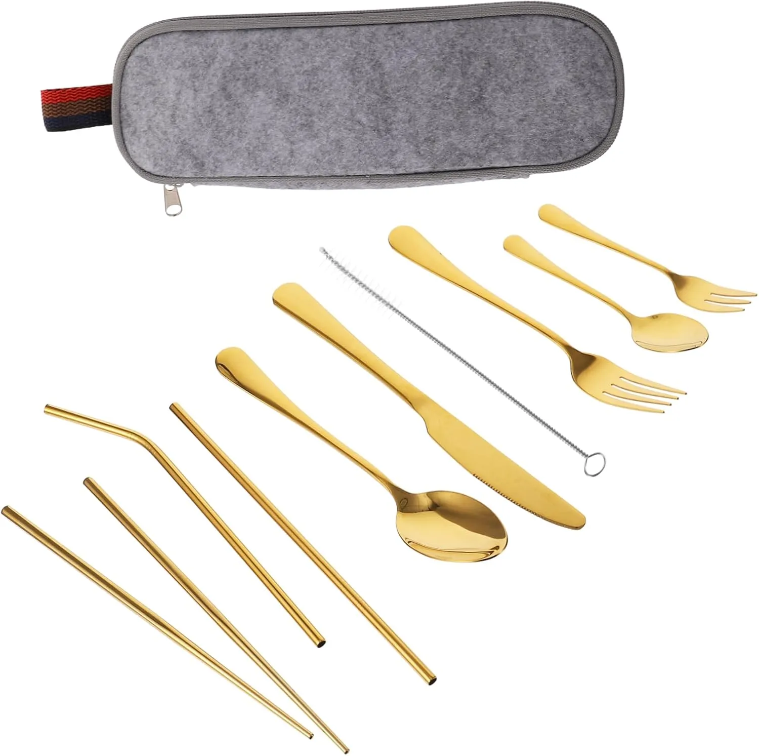 Picnic Cutlery 9pc Stainless Steel Outdoor Set Portable Travel Camping Cutlery