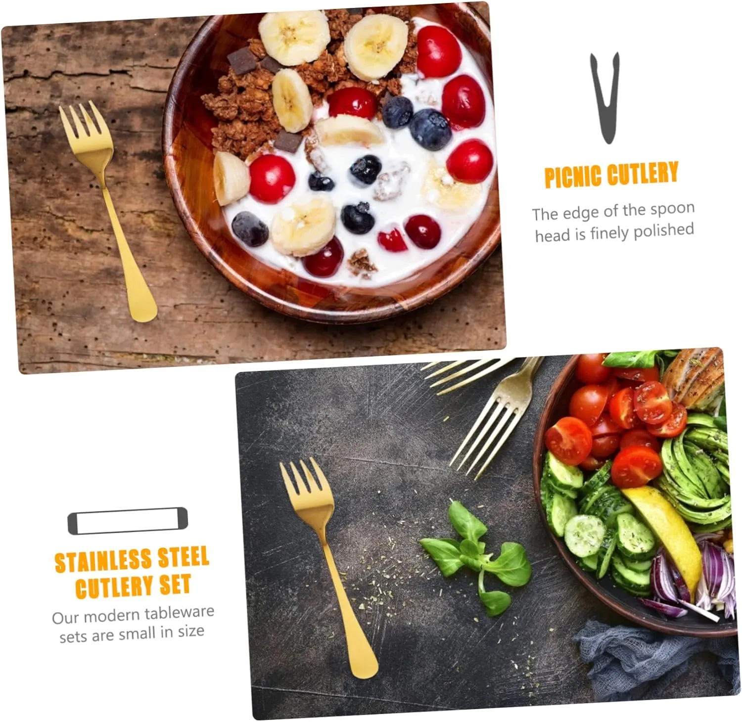 Picnic Cutlery 9pc Stainless Steel Outdoor Set Portable Travel Camping Cutlery