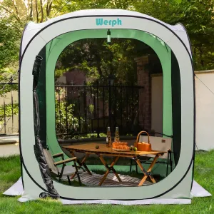 Pop Up Tent，Portable Canopy Tent with Mesh Mosquito Net, Screen House Room Canopy Shade Screen Tent 6 x 6 FT with Carry Bag for Patio, Backyard, Sports & Outdoors Activities, Green