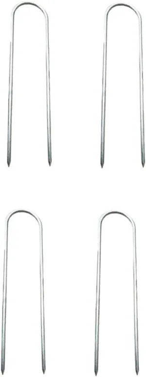 POPETPOP Metal Ground Pegs 4pcs U-Shaped Stake Nails Perfect for Tent and Canopy Setup