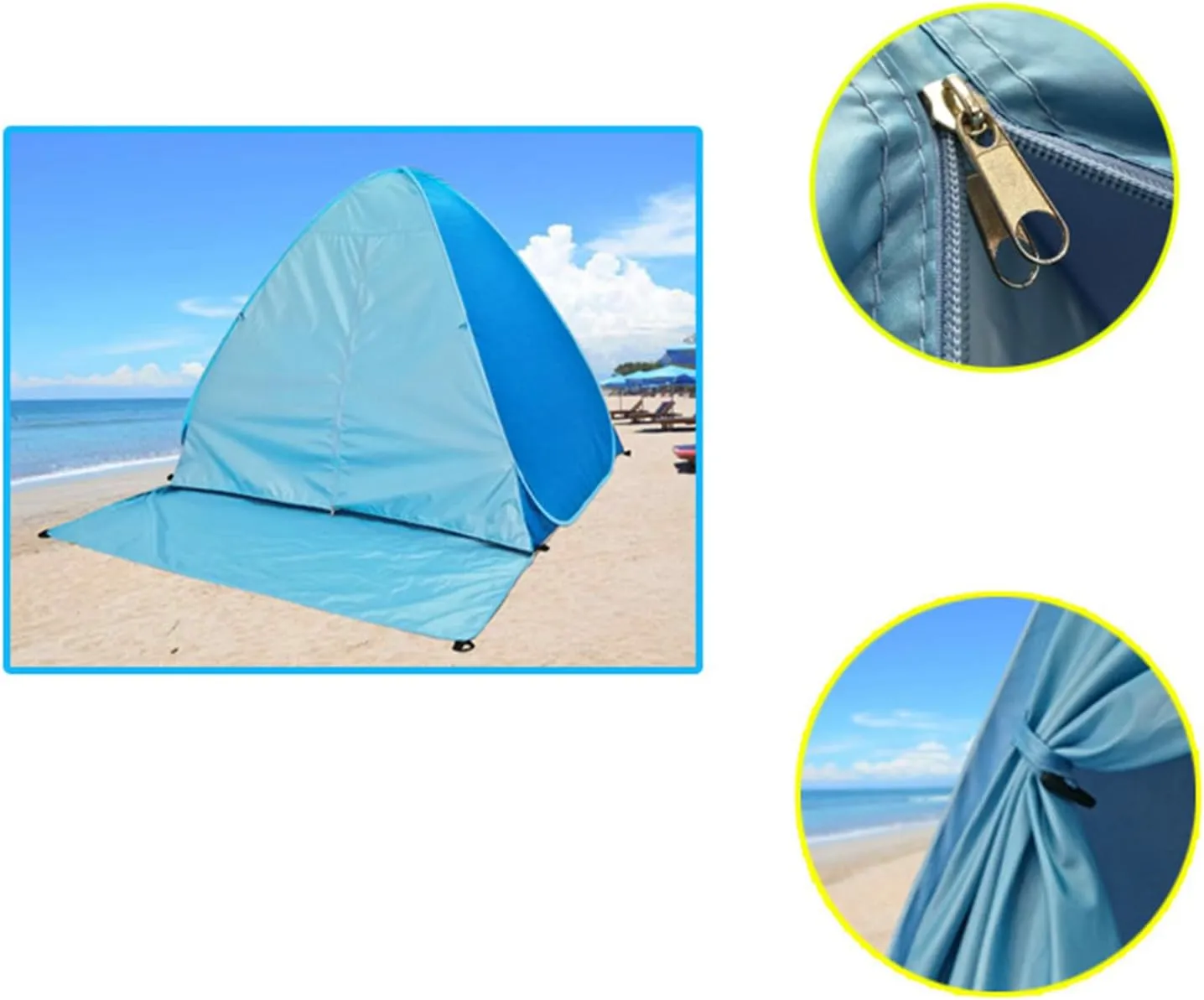 Portable Camping Tent Outdoor Automatic Quick Open Tent 2-3 Persons Beach Tent for Sun Shelter, Travel, Outdoor Hiking