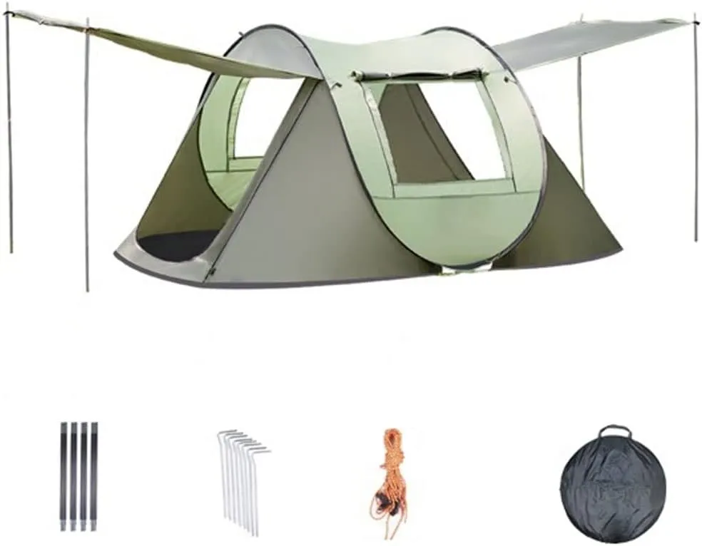 Portable Tent 3-4 Person Easy Pop up Tents for Campiwith Vestibule, Waterproof Instant Setup Popup Tent Big Family Campibeach Outdoor Campihikisun Shelter