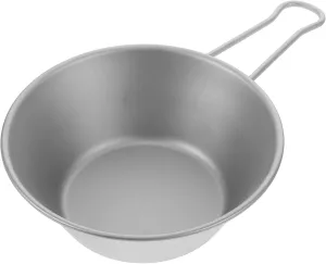 Portable Titanium Camping Bowl Round Rice Bowl Collapsible Salad Multifunctional Picnic for Outdoor Activities