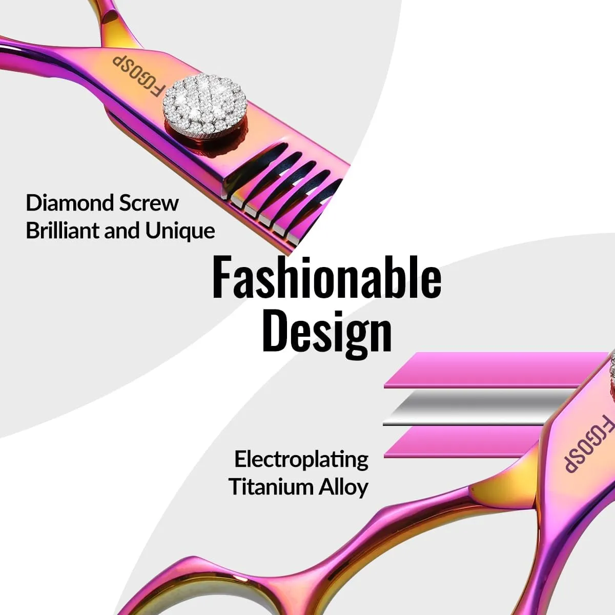 Professional Curved Chunkers Shears Dog Grooming 7.5'' Rainbow Curved Thinning Scissors for Large Dogs, 35 Teeth, Japan 440C Stainless Steel, Purple
