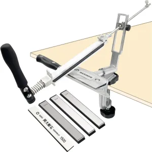 Professional Precision Adjust Knife Sharpener Tool, 360° Rotation Flip Design Fixed-Angle Stainless Steel Kitchen Knife Sharpener System, Complete Angle Adjustable Knife Sharpening Kit