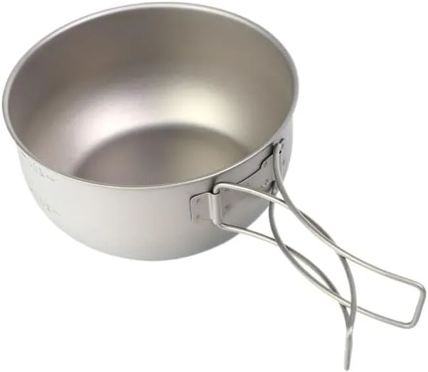 Pure Titanium Frying Pan, Foldable Portable Titanium Bowl Suitable For Outdoor Camping Barbecue(500ML)