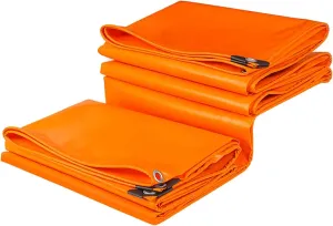 PVC Waterproof Tarpaulin Canvas,500g/㎡ Heavy Duty Waterproof Fireproof Tarp,Outdoor Awning Fabric,Orange,for Tent,Garden,Balcony,Boat.