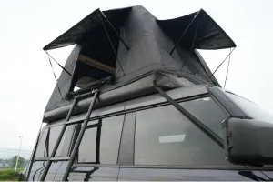 Quick Setup, Easy Maintenance, and Versatile: Amphibious Inflatable Roof Tent for 2-3 People - Black