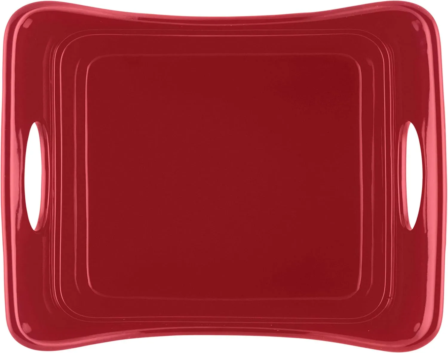 Rachael Ray Solid Glaze Ceramics Bakeware / Lasagna Pan / Baker, Rectangle - 9 Inch x 12 Inch, Red