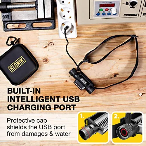 Rechargeable Headlamp for Adults-1000 Lumens Super Bright 60' Beam LED Flashlight