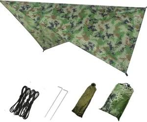 Recreation Camping Hammock with Mosquito Net and Rain Fly Tarp,Portable Parachute Tree Hammock Nylon Swing Hammocks Sun Shelter Rain Fly Gifts for Hikers