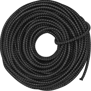 Reflective Bungee Cord 1/4 Inch Cords Kayak Stretch String Rope for Camping Tie Downs Boating Bikes Hiking Fishing Fitness and Outdoor Enthusiasts(Black 6MM-33FT)