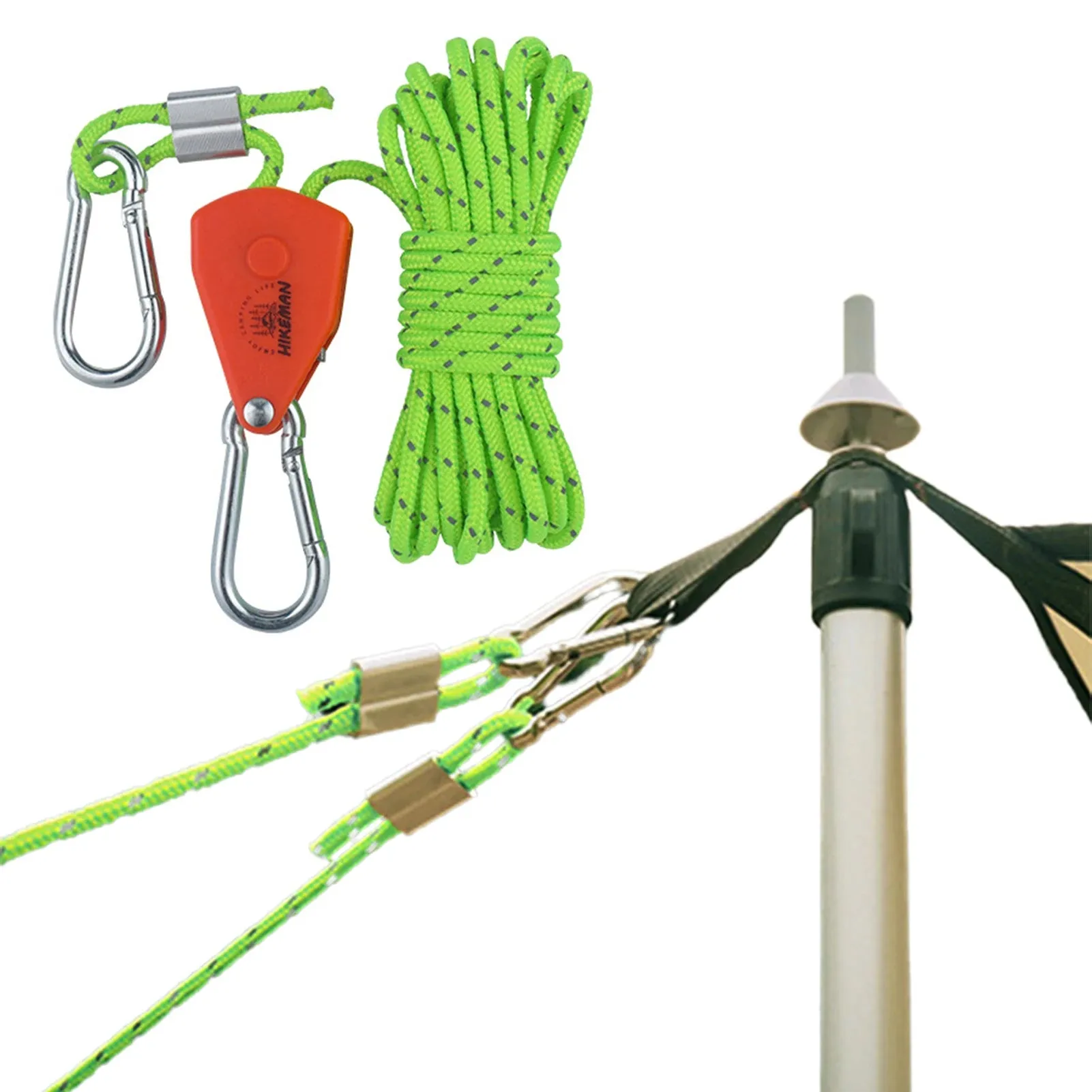 Reflective Camping Rope with Adjusters