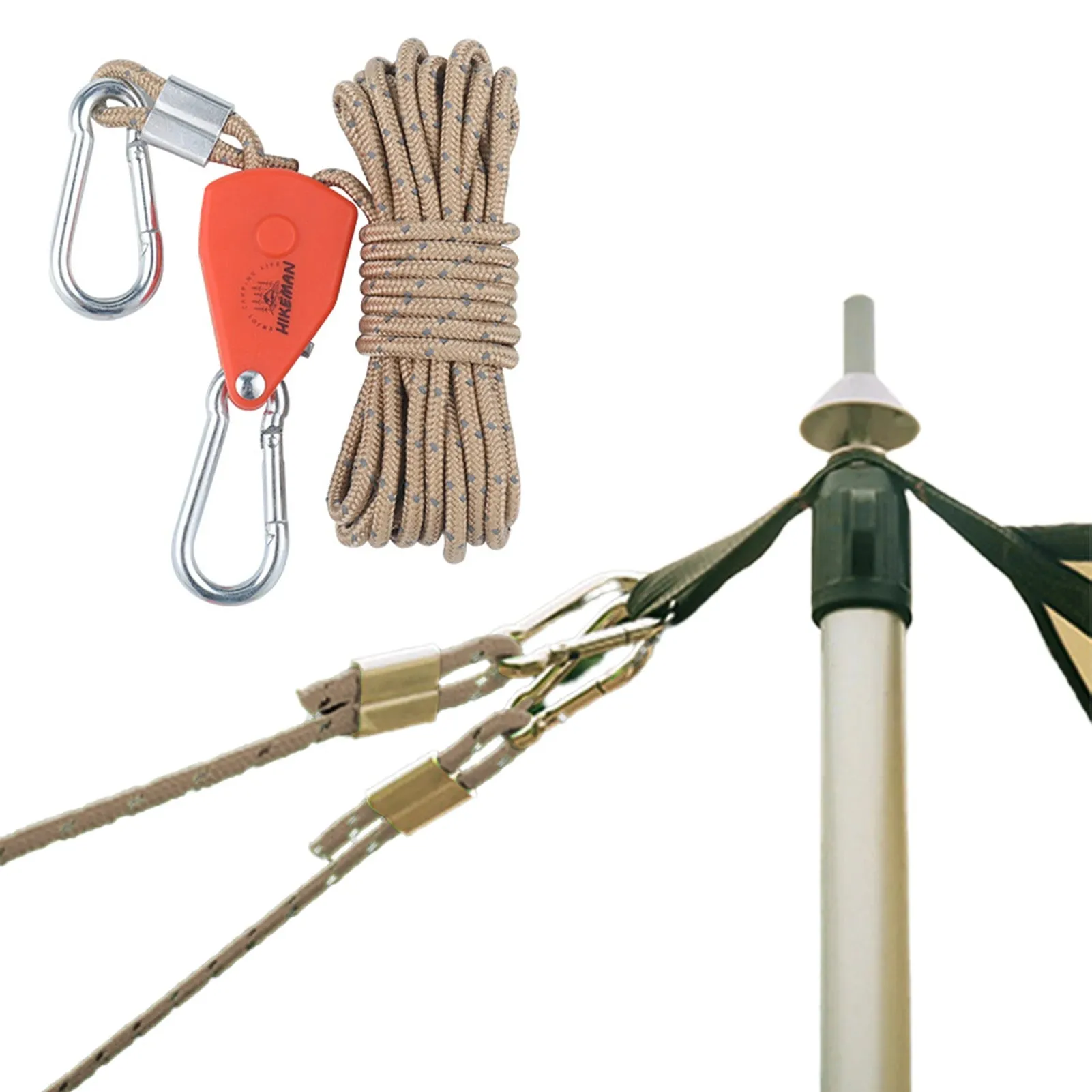 Reflective Camping Rope with Adjusters