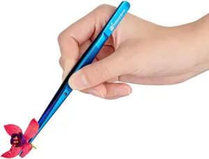 Restaurantware Perfect Point 6.3 Inch Food Tweezers 1 Straight Kitchen Tweezers - Fine Point Serrated Tips For Precision Blue Stainless Steel Cooking Tweezers For Seafood Plating Or Decorating