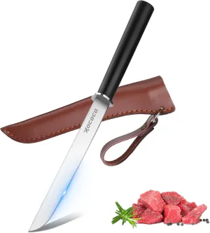 ROCOCO Japanese Steak Knife Portable Pocket Knife with Sheath for Kitchen Camping Outdoors BBQ Birthday Christmas Father Mother Gifts Idea Men