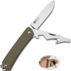 Ruike Small Keychain Knife for Men,Women Gifts,5 in1 Multitool, 12C27 Steel,Mini EDC Tactical Folding Pocket Knives Camping Key Tool,Multifunction,Scissors,Screwdriver,Bottle Opener,Cute Outdoor Gear