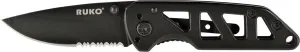 RUKO RUK0162 5-1/2" Ti-Tactical Folding Knife, Black Titanium Nitrate Coated Vented Handle