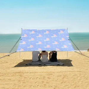 Sailing Boat Beach Canopy Tent Anti-UV & Wind Resistant, Camping Sun Shelter Easy Setup Portable,Outdoor Shade Tents with Sandbags,Sand Shovels,Ground Pegs & Stability Poles