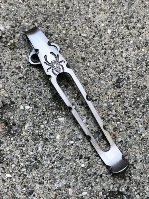 Satin Titanium Deep Carry Pocket Clip For Spyderco Paysan Folding Knife 238TIP