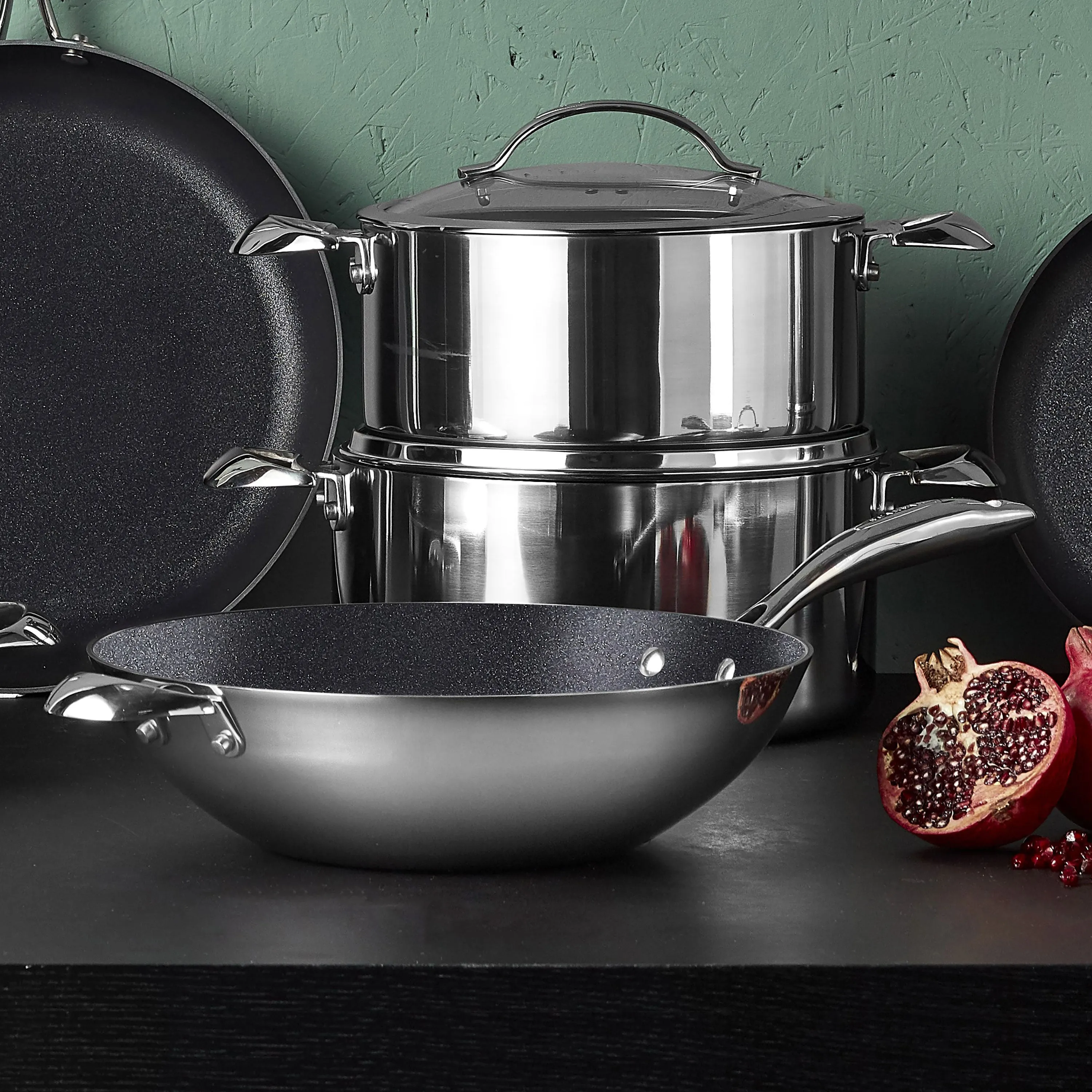 Scanpan HaptIQ 12.5" Stainless Steel Nonstick Wok